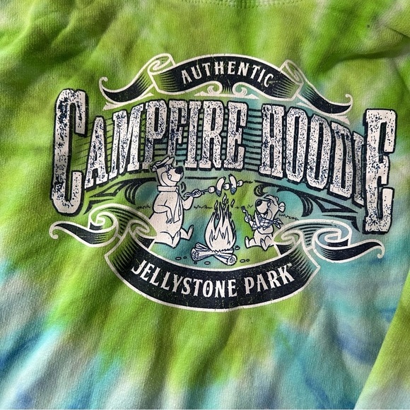 Yogi Bear Campfire tie die hoodie size medium, Mark Twain Lake, Mo - Picture 4 of 4